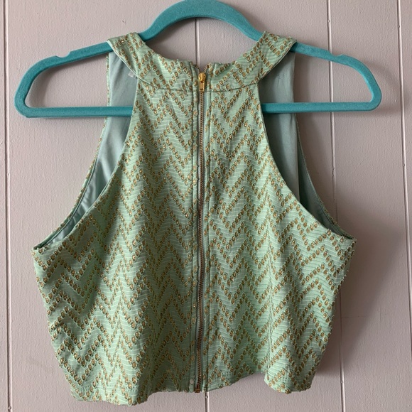 Mint Detail Crop Top - Picture 2 of 4